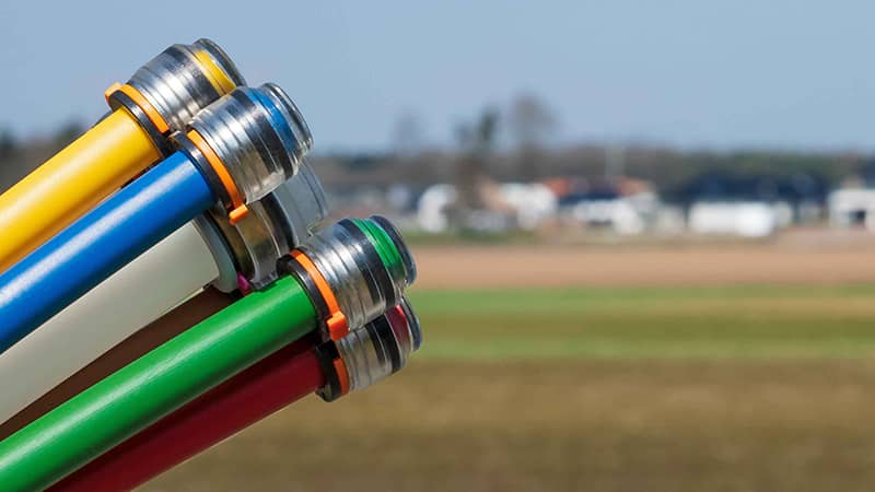 Multi-colored broadband cables to be installed in rural Delaware.