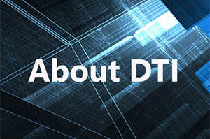 Who is DTI? text overlaying a technology background