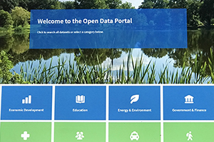 Open Data Portal website open on a laptop