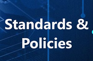 Technology background with Standards & Policies text overlay